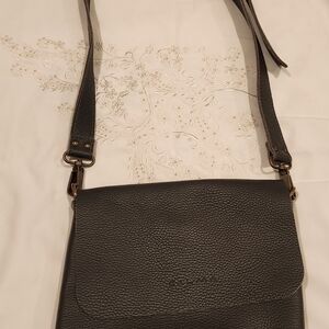 Calma leather gray messenger shoulder bag.